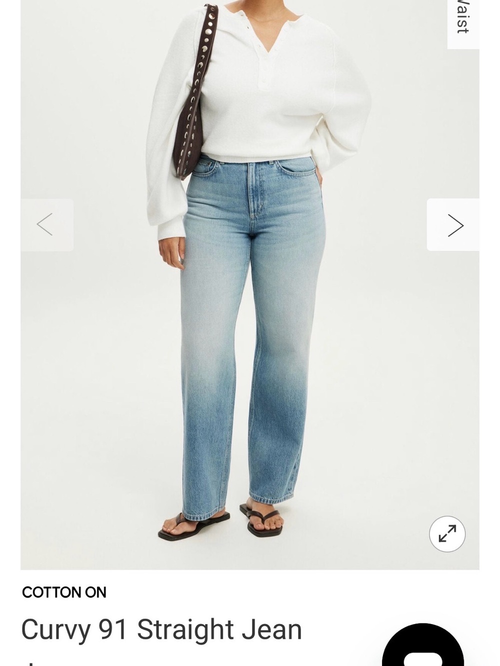 Cotton On Curvy Straight-Leg Jeans — Light Blue Wash